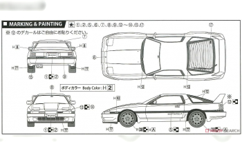 Сборная модель Toyota Supra 3.0Gt TurboA с большим антикрылом сзади