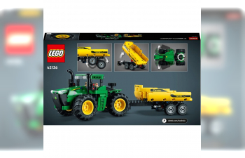 JOHN DEERE Lego Technic - 9620r 4wd Tractor With Trailer 2018 - 390 Pezzi - 390 Pieces, Green Yellow