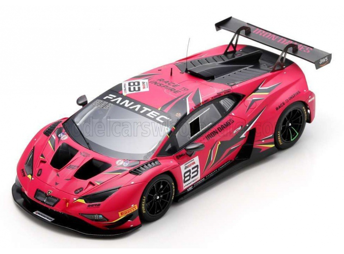 LAMBORGHINI Huracan Gt3 Evo 2 Team Iron Dames N 83 24h Spa (2023) D.Pin - R.Frey - S.Bovy - M.Gatting, Pink Black