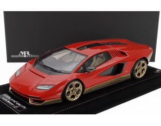 LAMBORGHINI Countach Lpi 800-4 (2021) - Con Vetrina - With Showcase, Rosso Arancio Miura - Red Orange
