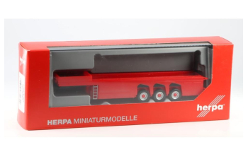 Тяжелый трехосный полуприцеп для перевозки бетонных деталей, красный