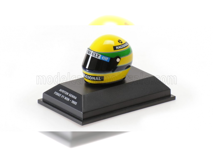 BELL HELMET F1 Casco Helmet 97t Renault Turbo Team Lotus №12 First Win Season (1985) Ayrton Senna, Yellow Green