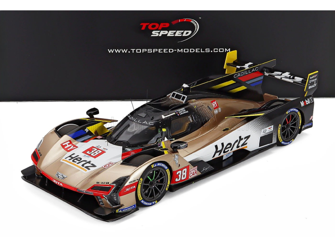CADILLAC V-series R 5.5l V8 Team Hertz Jota №38 24h Le Mans (2025) Earl Bamber - Sebastien Bourdais - Jenson Button, Gold White Black