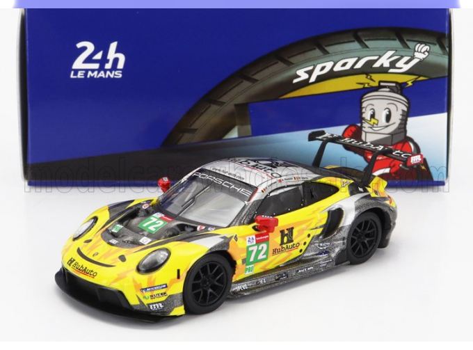 PORSCHE 911 991-2 4.2l Rsr-19 Team Hubauto Racing N72 24h Hyperpole Gtpro Class Le Mans (2021) M.Martin - A.Parente - D.Vanthoor, Yellow Grey