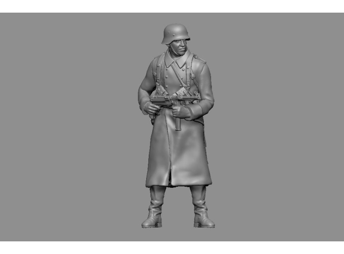 Фигурка Немецкий солдат в шинели №2 (под покраску)