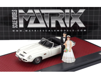 JAGUAR E-type Frua Roadster Open JUST MARRIED с двумя фигурками (1964), white