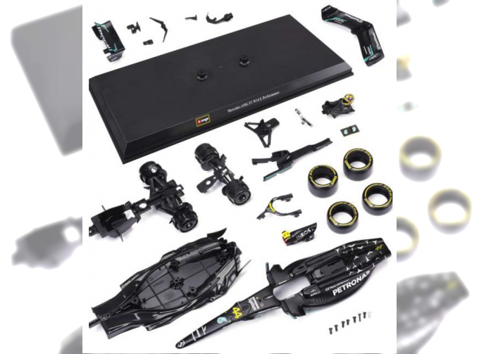 Сборная модель MERCEDES-BENZ GP F1 W14 Team Mercedes-amg Petronas Formula One №63 Season (2023) George Russell, Matt Black