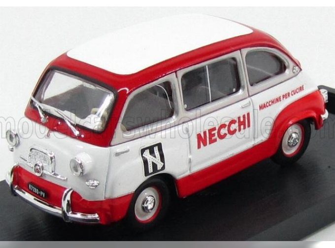 FIAT 600 MULTIPLA VEICOLO COMMERCIALE MACCHINE PER CUCIRE NECCHI (1960), WHITE RED