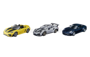 Набор из трех моделей PORSCHE 911 992 GT2 RS Coupe (2021) - 718 (982) Spider RS - 911 992 CARRERA 4S Coupe (2024)