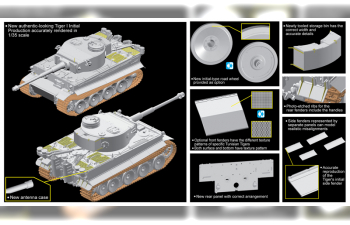 Сборная модель Tiger I Initial Production "Tunisian Initial Tiger" 1.kompanie s.Pz.Abt.501 DAK Tunisia 1942/43