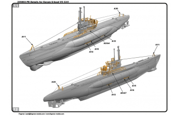 Сборная модель Трофейная подводная лодка "Н-25" типа VIIC/41 PROFI SET