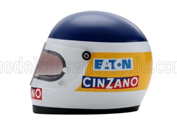 HELMET F1 Casco Helmet Carlos Reutemann 312 T3 Team Ferrari Season (1978), White Yellow Blue