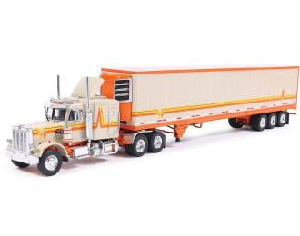 PETERBILT 359 TRUCK 5-ASSI (1973), orange / cream