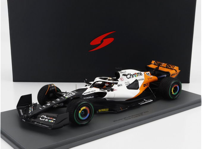 McLAREN F1 Mcl60 Team Mclaren №81 Monaco Gp (2023) Oscar Piastri, White Orange Black