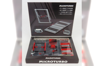 ACCESSORIES Set Officina E Revisioni Microturbo - Ponte Sollevatore Auto - Twin Post Lift, Red Black