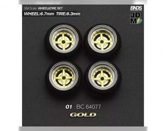 01 Alloy Wheel & Rim set, gold/chrome