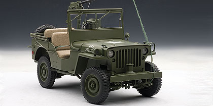JEEP WILLYS, ARMY GREEN WITH ACCESSORIES INCLUDED