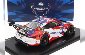 PORSCHE 991 911 Gt3 R Team Australia N4 Winner Fia Motorsport Games Gt Sprint Cup Paul Richard (2022) M.Campbell, Red White