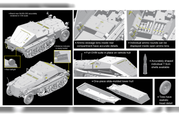 Сборная модель Немецкий полугусеничный транспортер боеприпасов Sd.Kfz. 252 с прицепом Sd.Ah.32/1