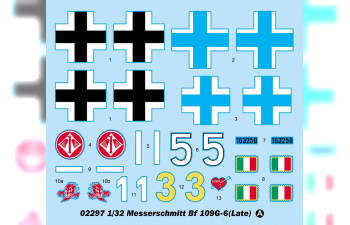 Сборная модель Самолет Мессершмитт Bf 109G-6(поздний)