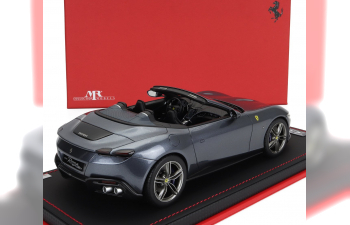 FERRARI Roma Spider Open (2020) - Con Vetrina - With Showcase, Blu Roma - Blue Grey Met