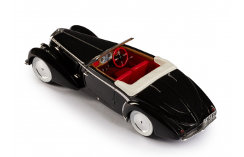 DELAGE D6-70 cabriolet top down (1939) , black