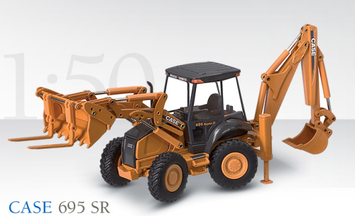 CASE 695 SR Baggerlader mit Tieflöffel und Schaufel