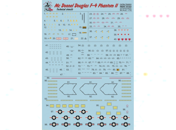 F-4 Phantom Technical stencils Wet decal