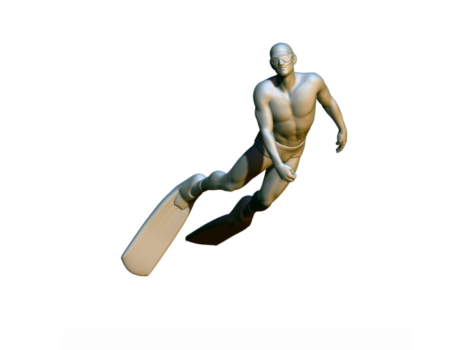 Фигура Дайвер в плавках, окрашенная