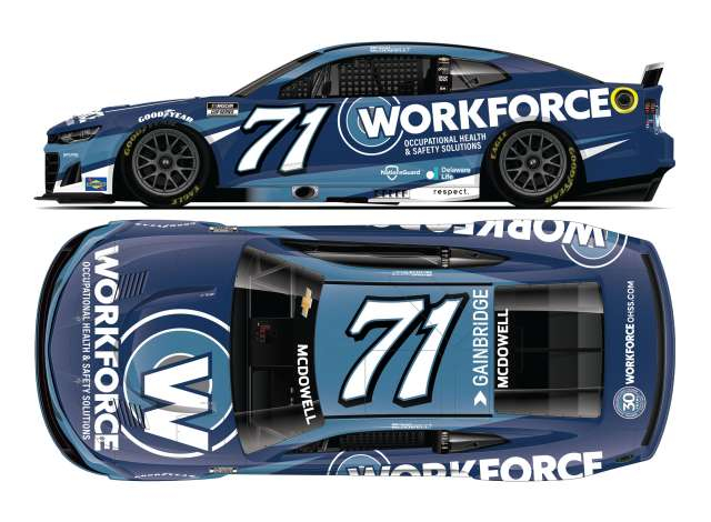 Chevrolet #71 Michael McDowell *Workforce*, blue/white 2025