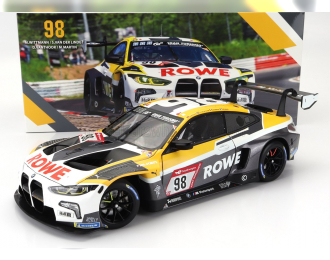 BMW 4-series M4 Gt3 Team Rowe Racing N 98 2nd 24h Nurburgring (2023) Marco Wittmann - Sheldon Van Der Linde - Dries Vanthoor - Maxime Martin, White Grey Yellow