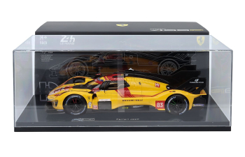 FERRARI 499p 3.0l Turbo V6 Team Af Corse №83 Winner 24h Le Mans (2025) Robert Kubica - Phil Hanson - Yifei Ye - Con Vetrina - With Showcase, Yellow Red