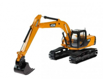 JCB JS 220 with bucket, yellow