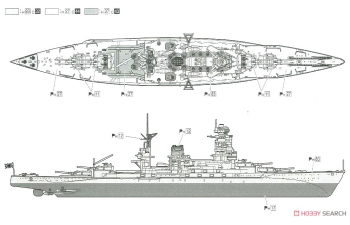 Сборная модель японский Линкор NAGATO 1945 SD FULL HULL с полным корпусом