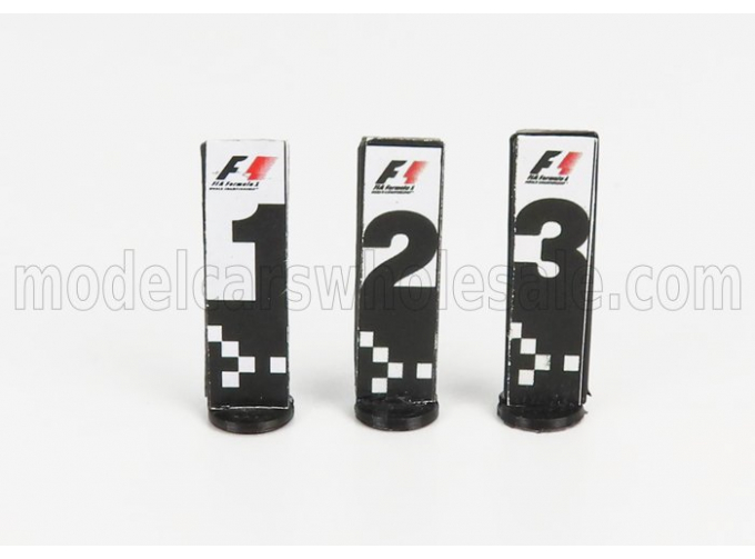 ACCESSORIES F1 World Champion Plate Pit Board - 1st - 2nd - 3rd Place, Grey Black Yellow