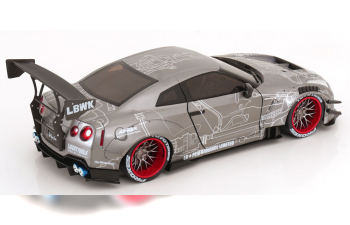 NISSAN GT-R (R35) with LBWK Body Kit Type 2 0 (2020), matt-grey metallic/ white