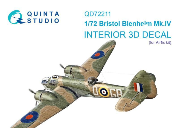 3D Декаль интерьера кабины Bristol Blenheim Mk.IV (Airfix)