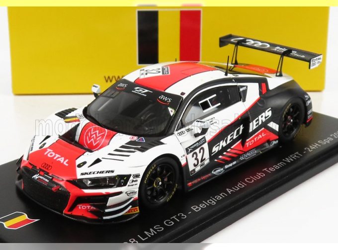 AUDI R8 Lms Gt3 Team Belgian Audi Club Wrt N32 24h Spa (2020) E.Mortara - C.Weerts - F.Stippler, White Orange Black