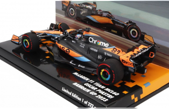 McLAREN F1 Mcl60 Team Mclaren №81 Bahrain Gp (2023) Oscar Piastri, Orange Blue Black