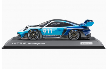 PORSCHE 911 992 Gt3 R №911 Racing Speed Icon Design Coupe (2023), 2 Tone Blue White