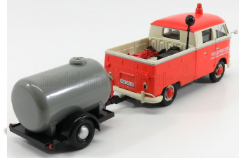 VOLKSWAGEN T1 Type 2 Double Cabine Road Service With Tanker Trailer (1962), Orange Cream Silver