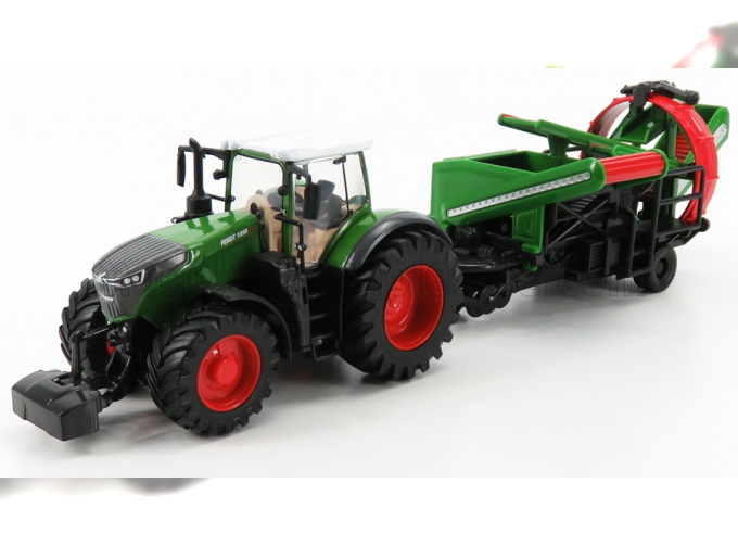 FENDT Vario 1050 Tractor With Cultivator Trailer (2016), Green Grey Red