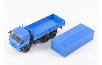 Камский грузовик 43118 рестайлинг бортовой с тентом, синий