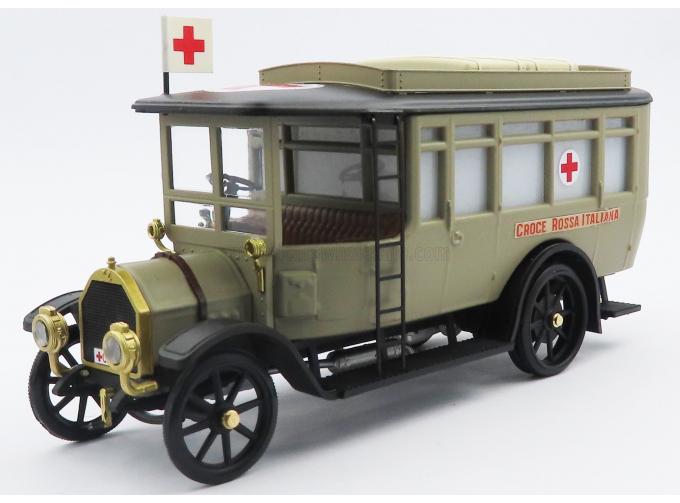FIAT 15bl Truck Ambulanza C.r.i. Croce Rossa Italiana (1911), Military Beige