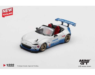 MAZDA MX-5 (ND) Miata Pandem IMSA LHD (2025), white/blue 