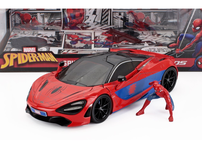 McLAREN 720s With Spiderman Figure Marvel (2018), Red Blue