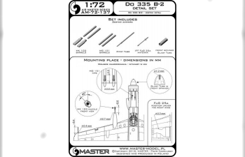 Набор вооружения, антенна FuG25a и ПВД для самолета Do 335 B-2