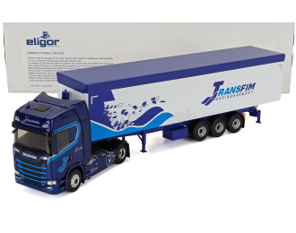 SCANIA S500 Truck Cassonato Transfim Transports 2024, Blue White