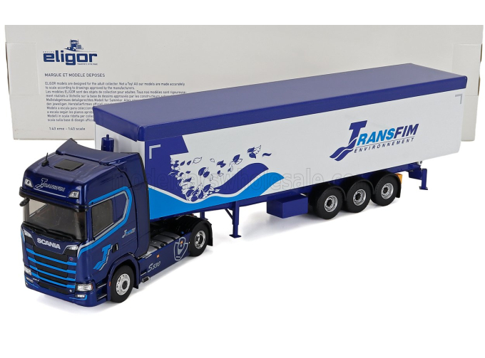 SCANIA S500 Truck Cassonato Transfim Transports 2024, Blue White