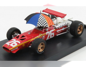 FERRARI F1 312 N 26 France Gp 1968 J.ickx With Pilot Figure And Umbrella, Red